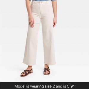 Women’s high rise sailor wide leg ankle jean